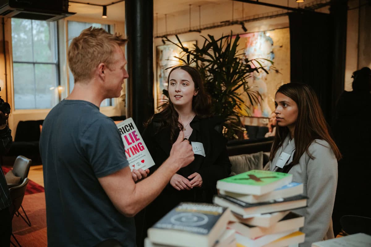 Members talking at a city hub