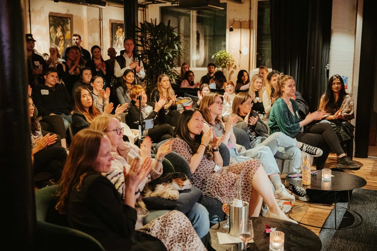 A packed Rebel Book Club event